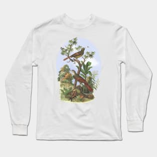 Tropical Birds Nature Illustration Long Sleeve T-Shirt